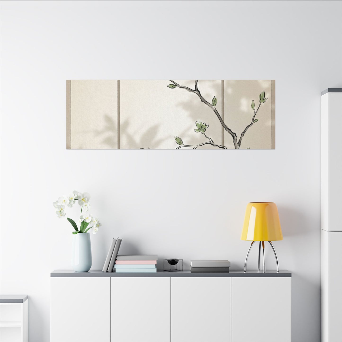 Shoji Screen Spring Canvas Art | Japandi Cozy Design