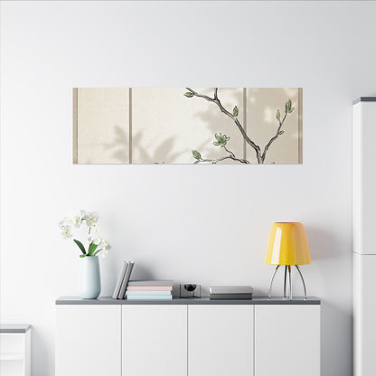 Shoji Screen Spring Canvas Art | Japandi Cozy Design