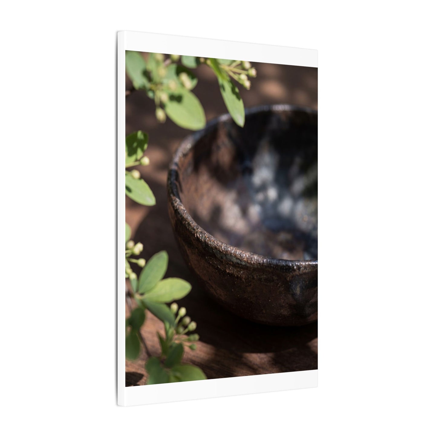 Ceramic Bowl Shadow Zen Canvas Art | Moody Dark Japandi Art