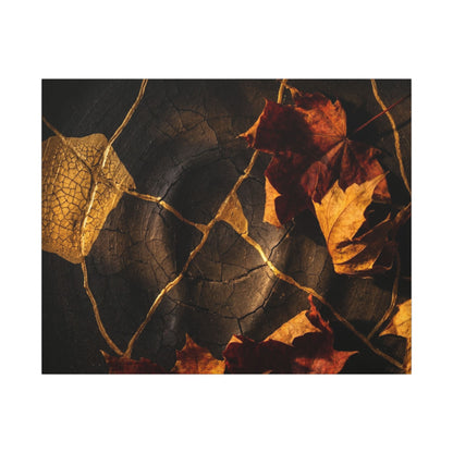Resilient Shadow Play Canvas Art - Crackle Gold Kintsugi