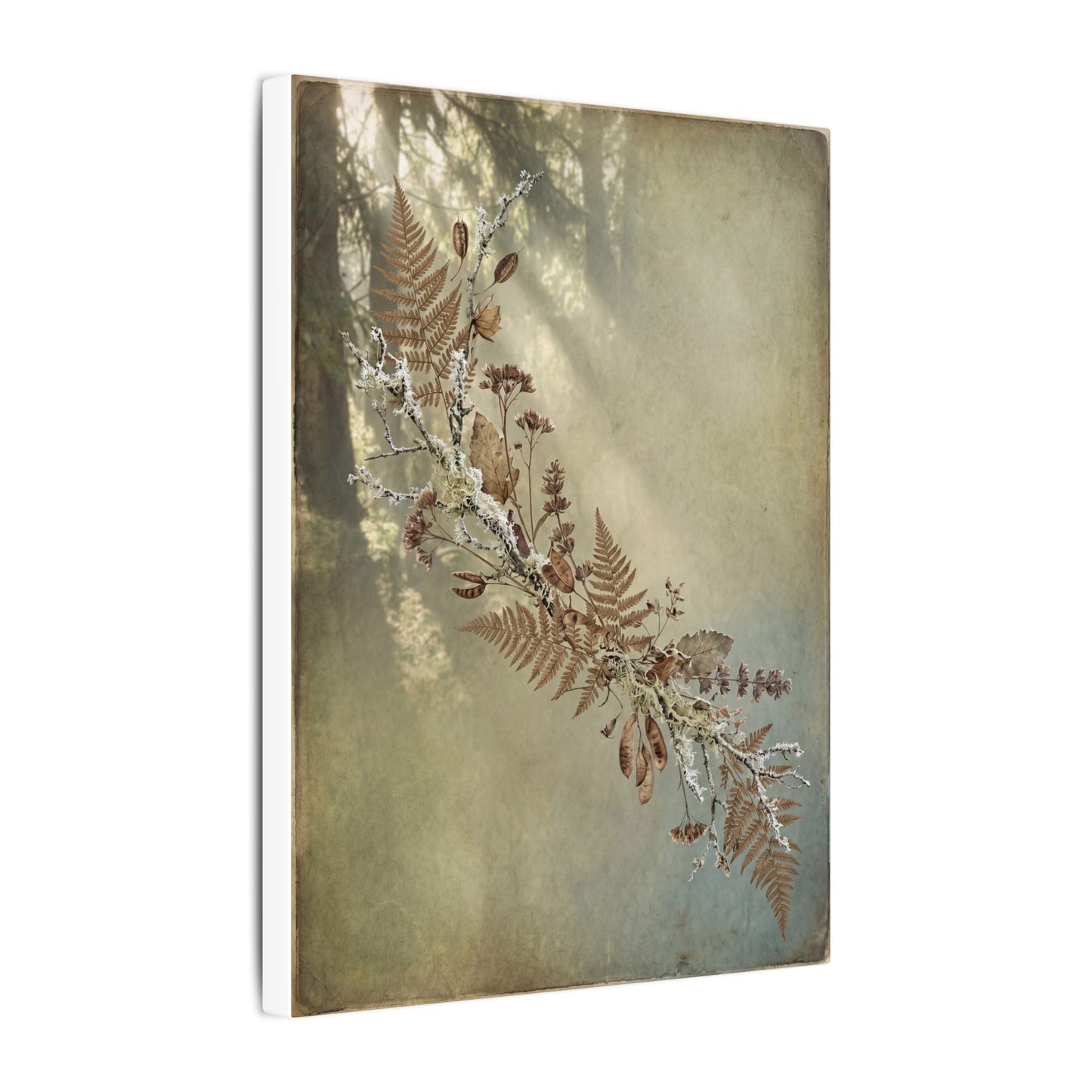 Winter Dried Flowers Forest Whimsy Canvas Art | Earthy Decor