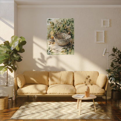 Ceramic Bowl Summer Canvas Art | Japandi Elegant Design