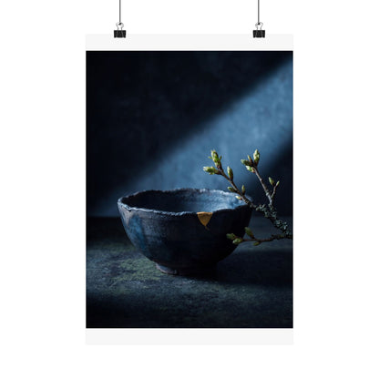 Ceramic Bowl Spring Wall Art Print | Dark Japandi Bold Design Art Print