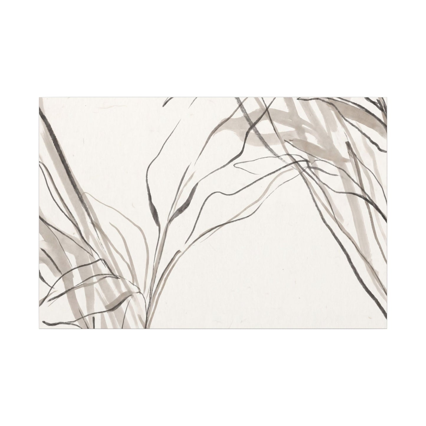 Neutral Shoji Screen Canvas Art - Minimal Line Japandi