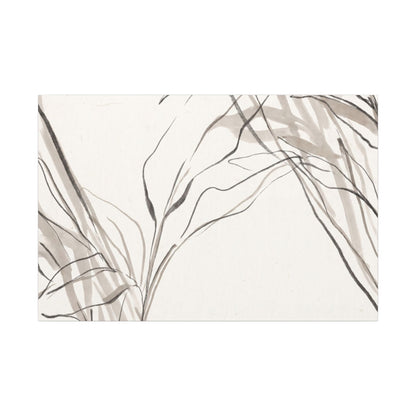 Neutral Shoji Screen Canvas Art - Minimal Line Japandi