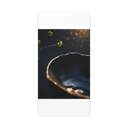 Ma Ceramic Bowl Canvas Art - Dark Japandi Shadow Zen