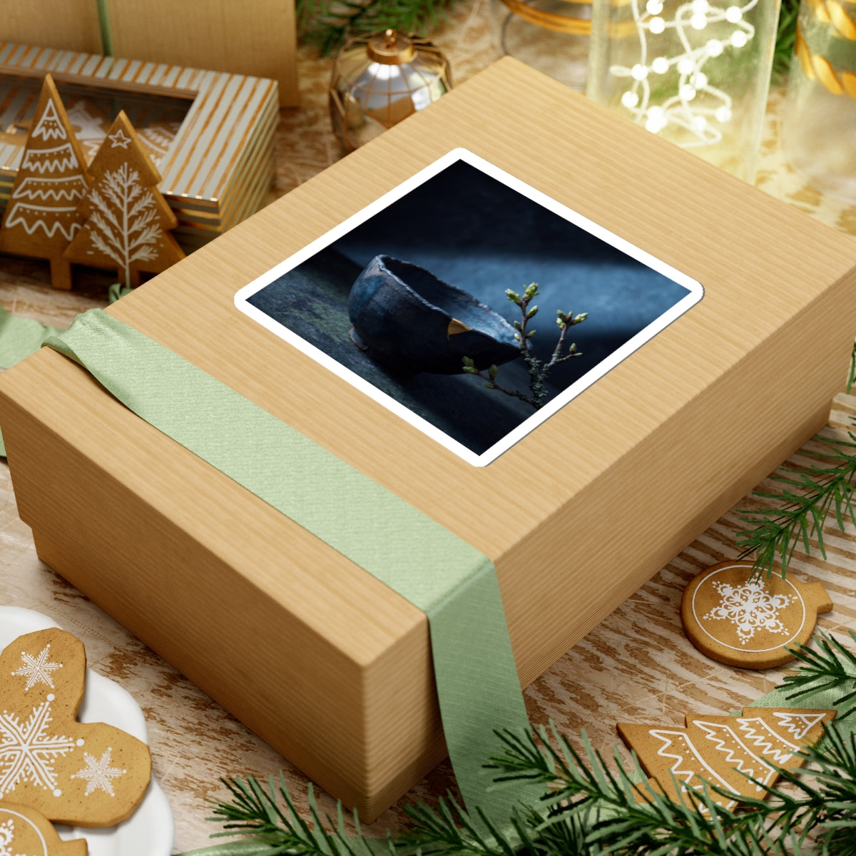 Spring Ceramic Bowl Shadow Zen Sticker | Luxurious Decor Art Print