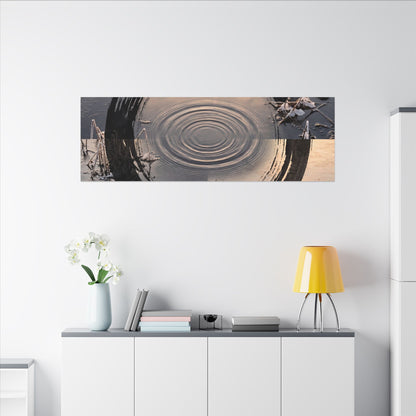 Winter Water Ripple Enso Canvas Art | Tranquil Decor