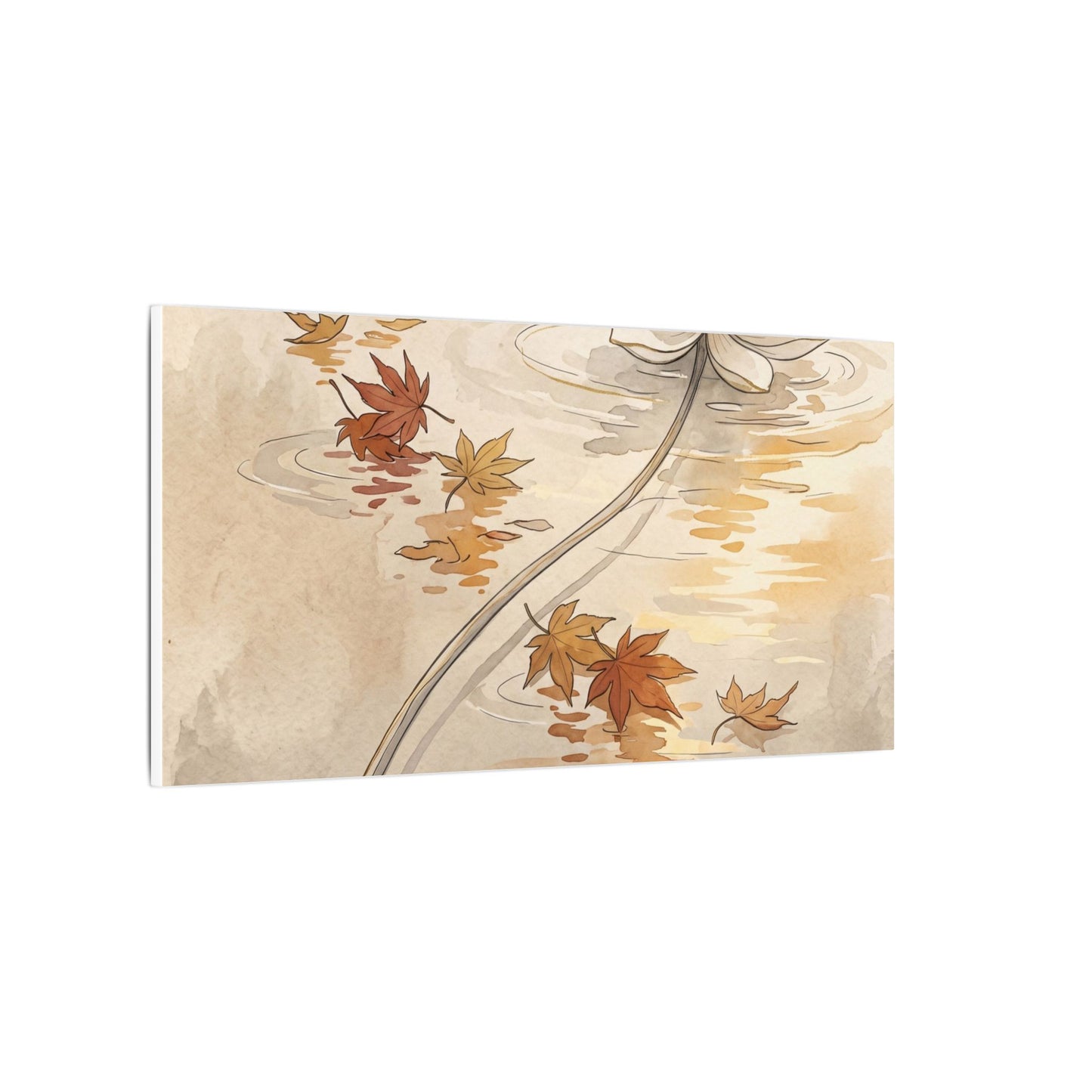 Lotus Flower Canvas Art | Autumn Japandi Minimal Line Art