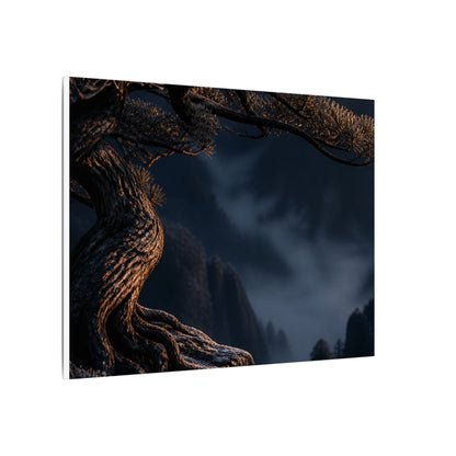 Bold Pine Tree Canvas Art - Shadow Zen Dark Japandi