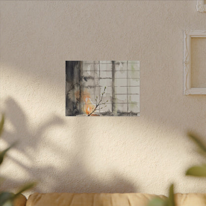 Shoji Screen Canvas Art | Spring Japandi Watercolor Art