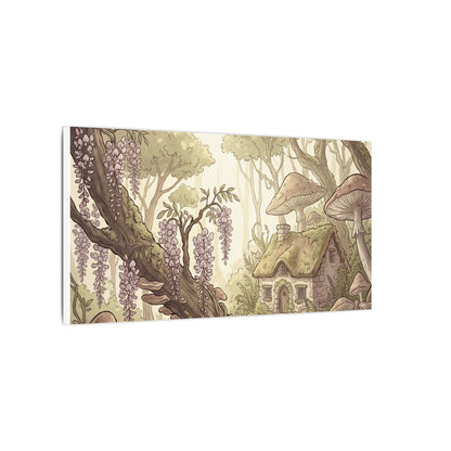 Summer Wisteria Mushroom Illustration Canvas Art | Enchanting Decor