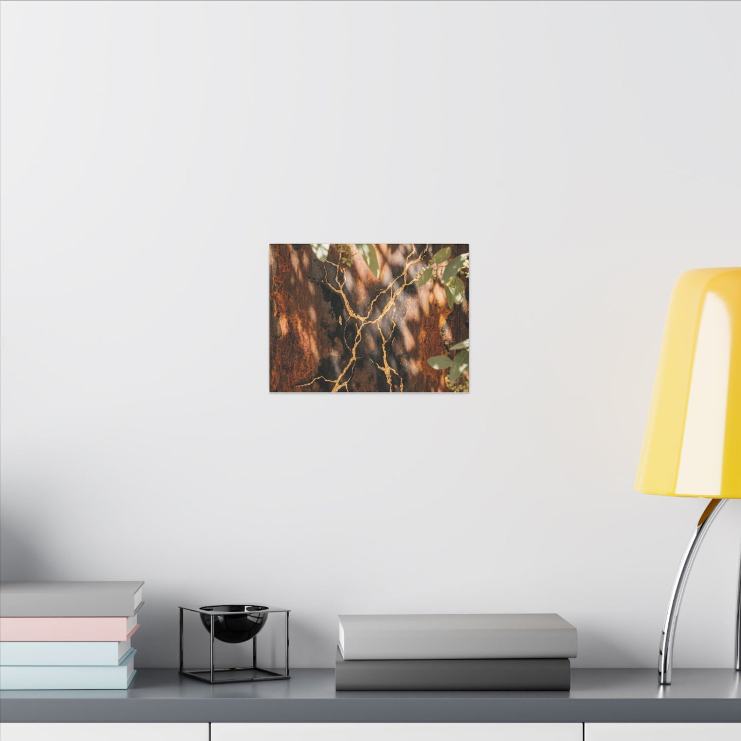 Kanso Rust Patina Canvas Art - Kintsugi Gold Vein