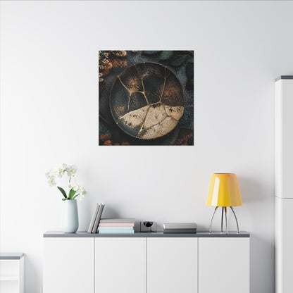Kintsugi Rust Patina in Dawn | Gold Repair Canvas Art