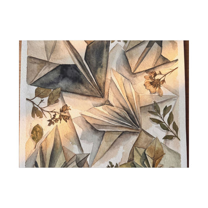 Golden Hour Paper Fold Canvas Art - Japandi Seijaku
