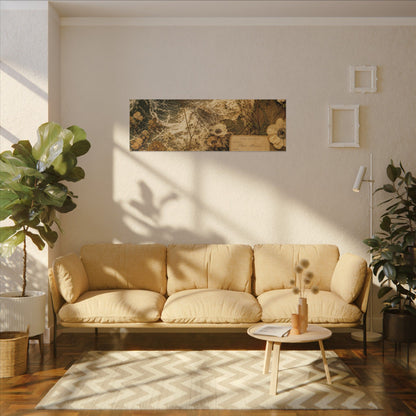 Spring Ocean Wave Herbarium Canvas Art | Nostalgic Decor