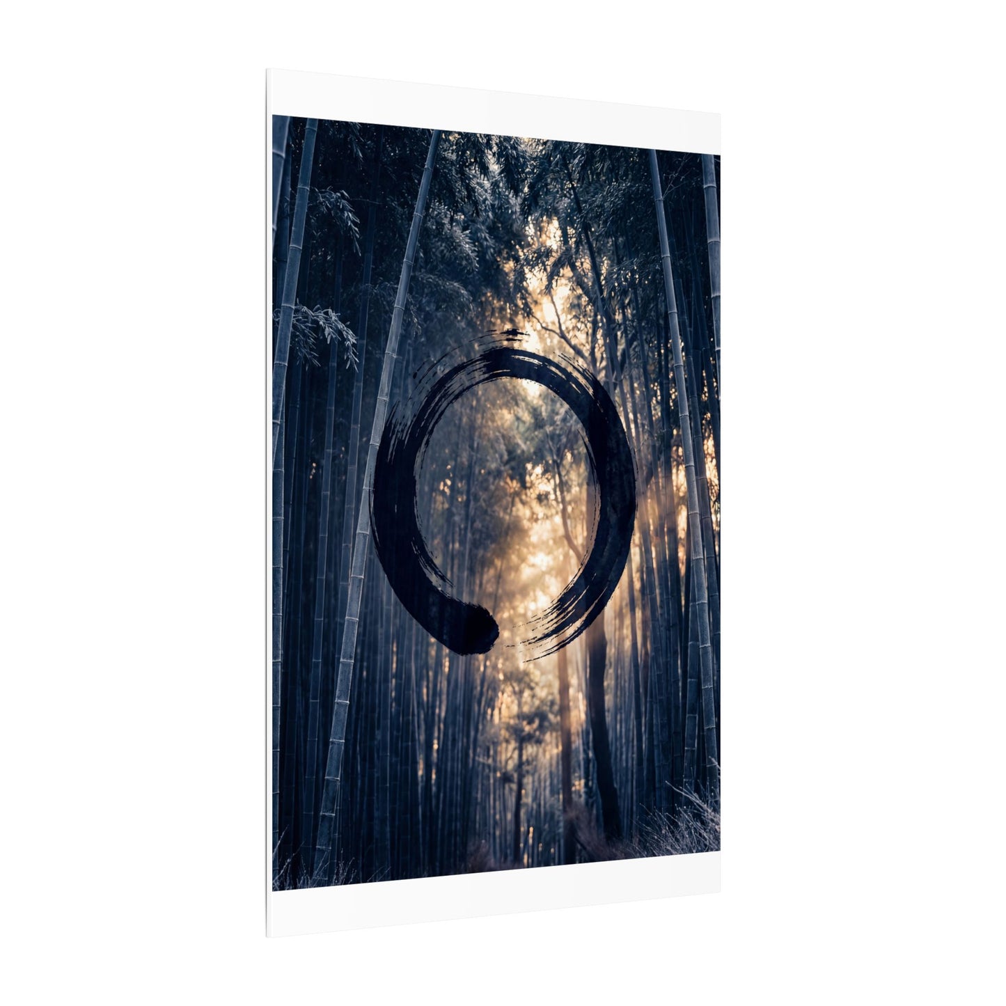 Bamboo Grove Canvas Art | Winter Zen Enso Art