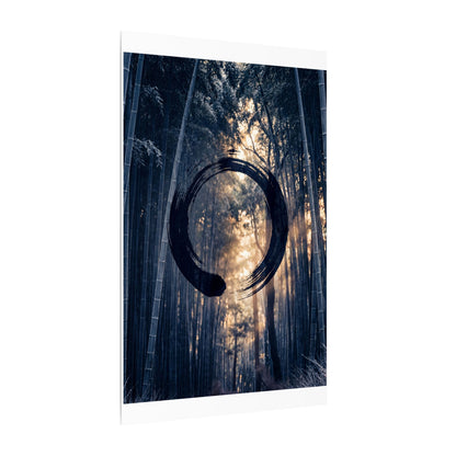 Bamboo Grove Canvas Art | Winter Zen Enso Art