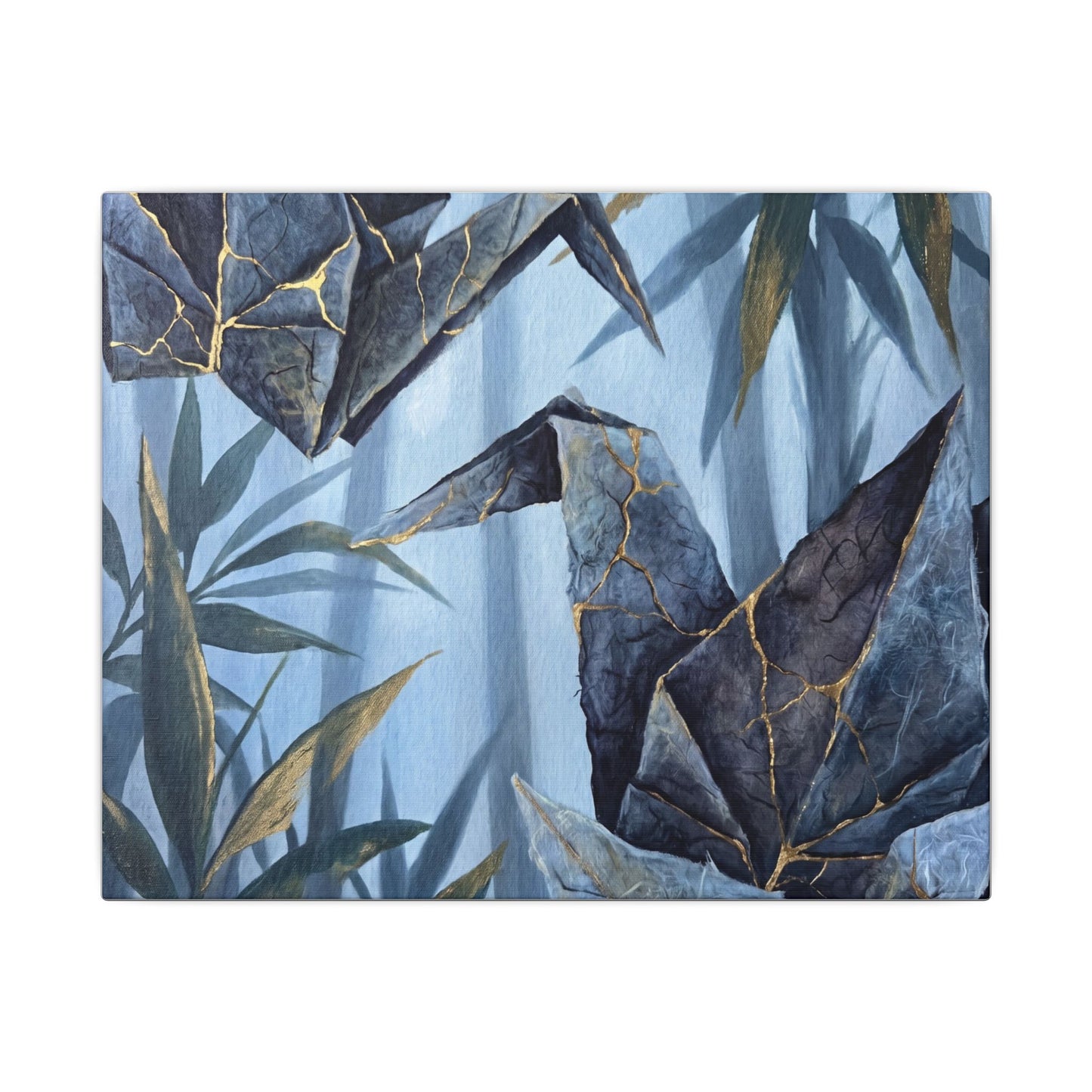Paper Fold Canvas Art | Summer Kintsugi Crackle Gold Art