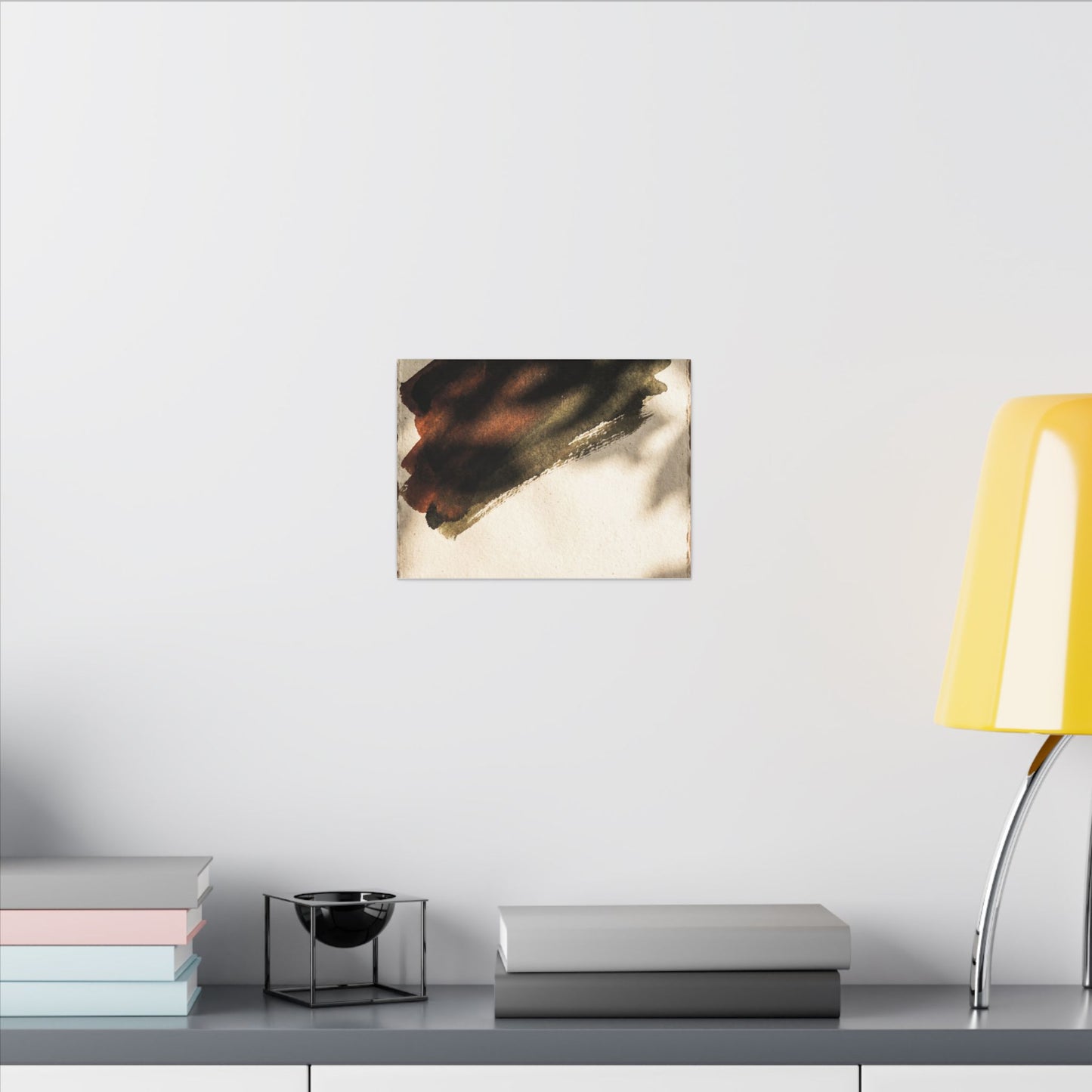Ink Brushstroke Canvas Art | Summer Dark Japandi Moody Minimal Art