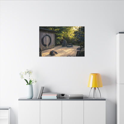 Rock Garden Enso Canvas Art | Tranquil Zen Art