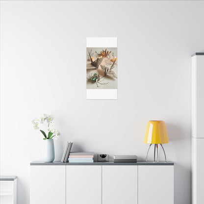 Paper Fold Spring Canvas Art | Japandi Earthy Design
