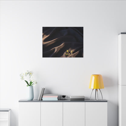 Silk Drape Shadow Zen Canvas Art | Luxurious Dark Japandi Art