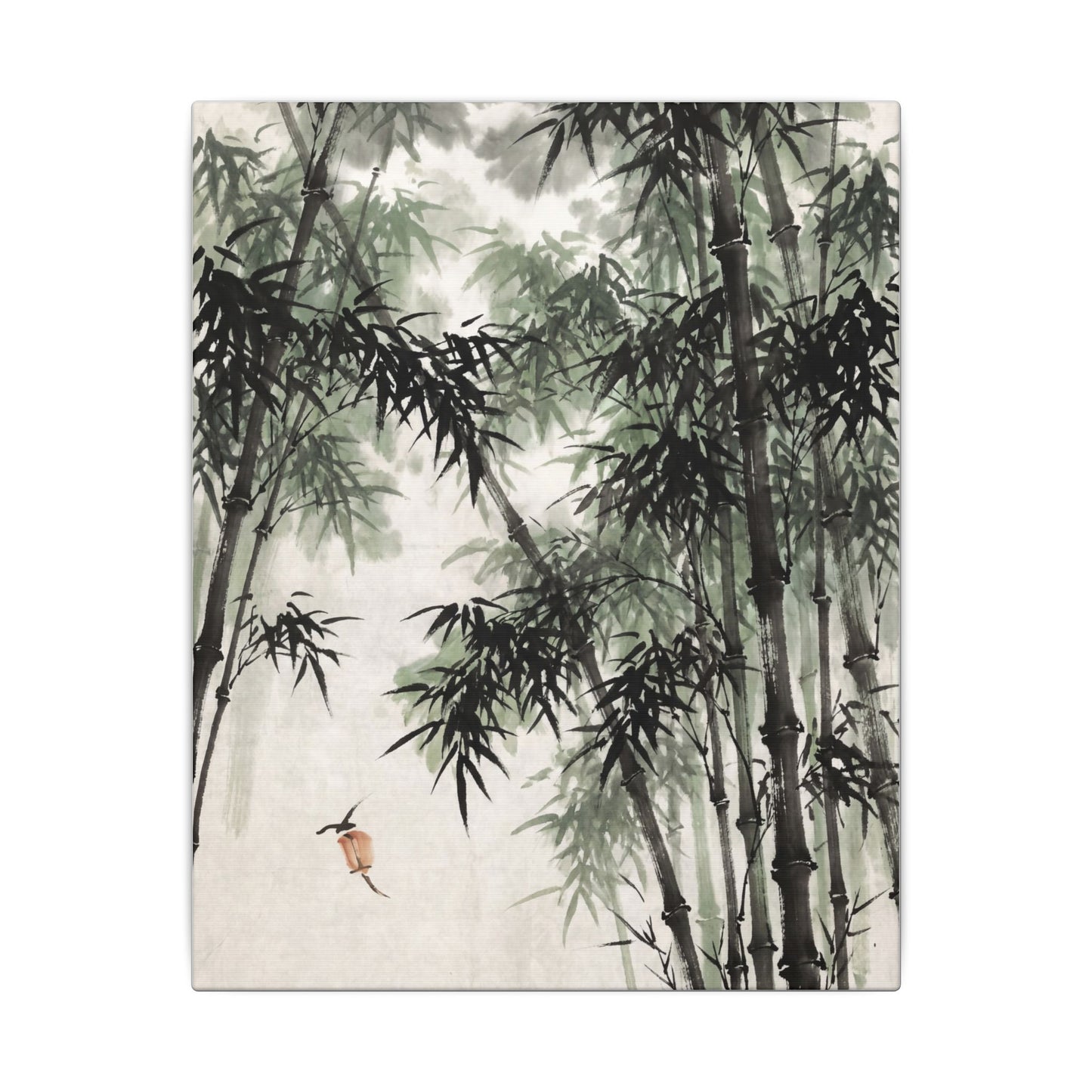 Zen Bamboo Grove in Overcast | Sumi E Canvas Art