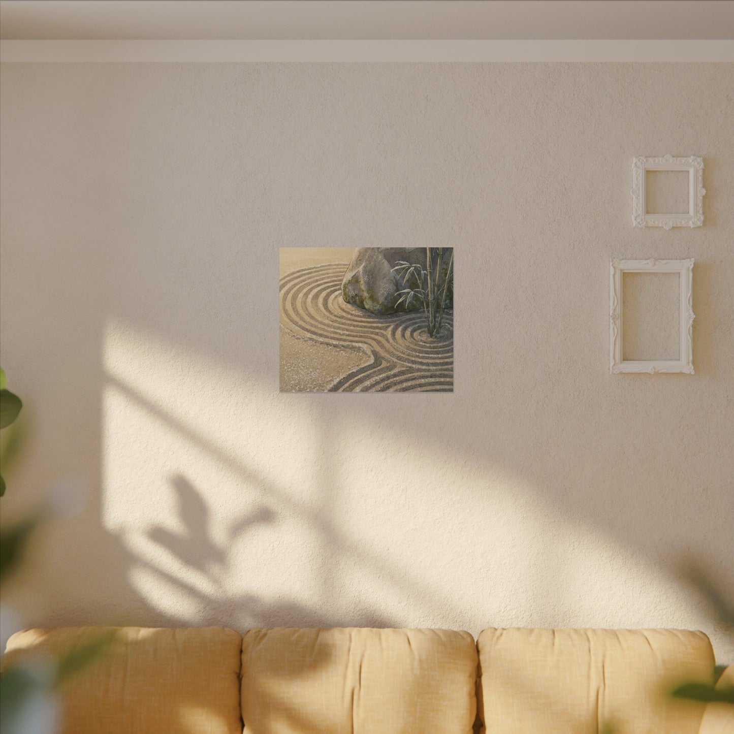Rock Garden Winter Canvas Art | Zen Peaceful Design