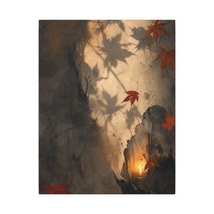 Shadow Play Texture Canvas Art | Neutral Japandi Art