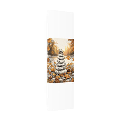 Earthy River Stones Canvas Art - Minimal Line Japandi