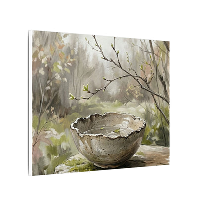 Japandi Ceramic Bowl in Overcast | Minimal Line Canvas Art