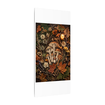 Autumn Dried Flowers Mushroom Illustration Canvas Art | Earthy Decor