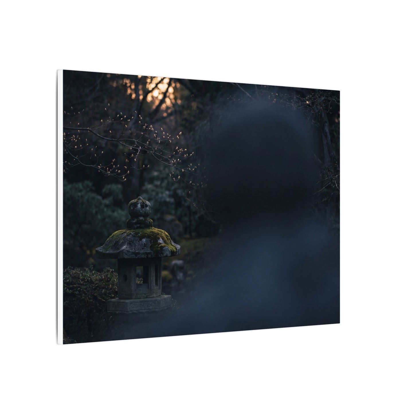Spring Stone Lantern Moody Minimal Canvas Art | Bold Decor