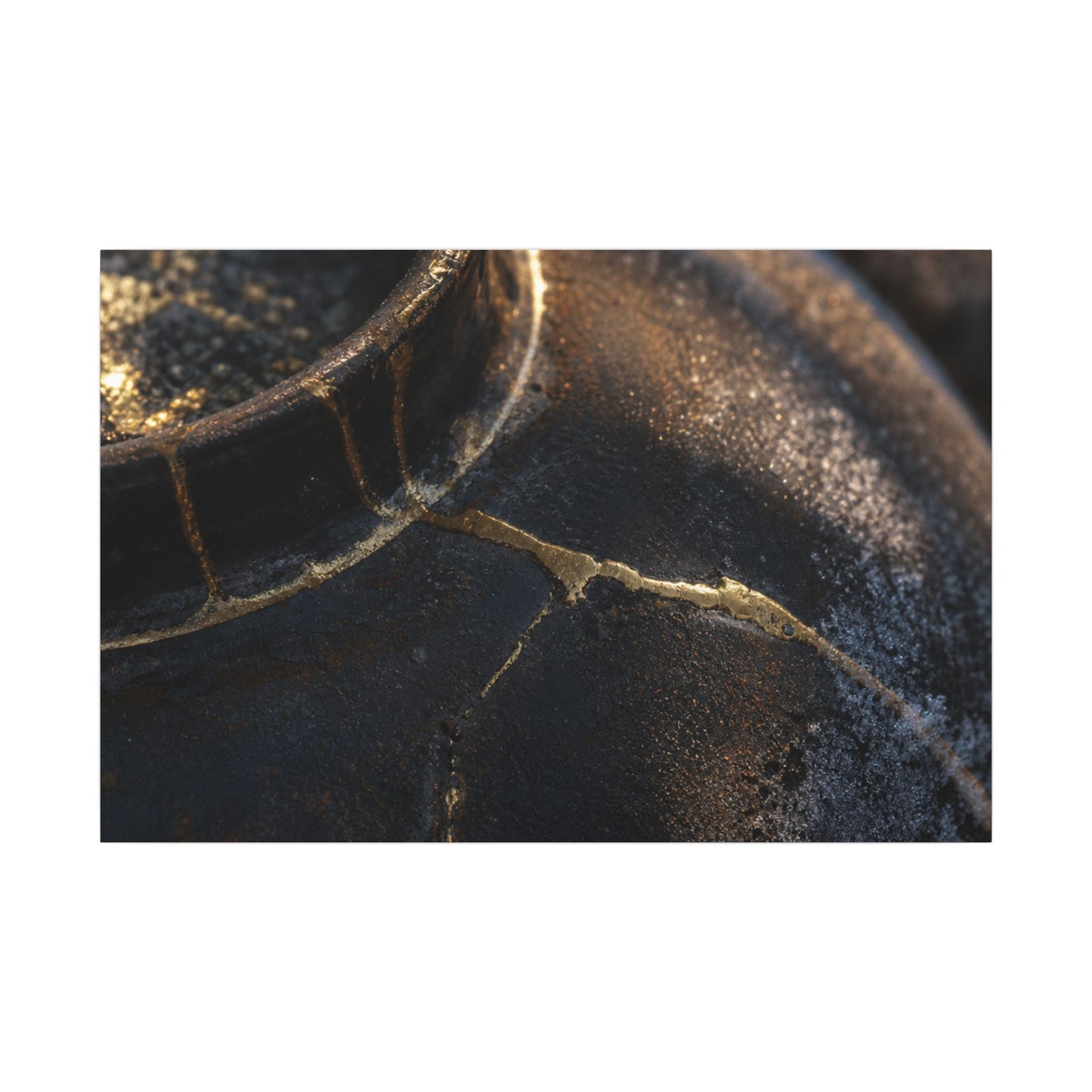 Kintsugi Rust Patina in Golden Hour | Broken Beauty Canvas Art