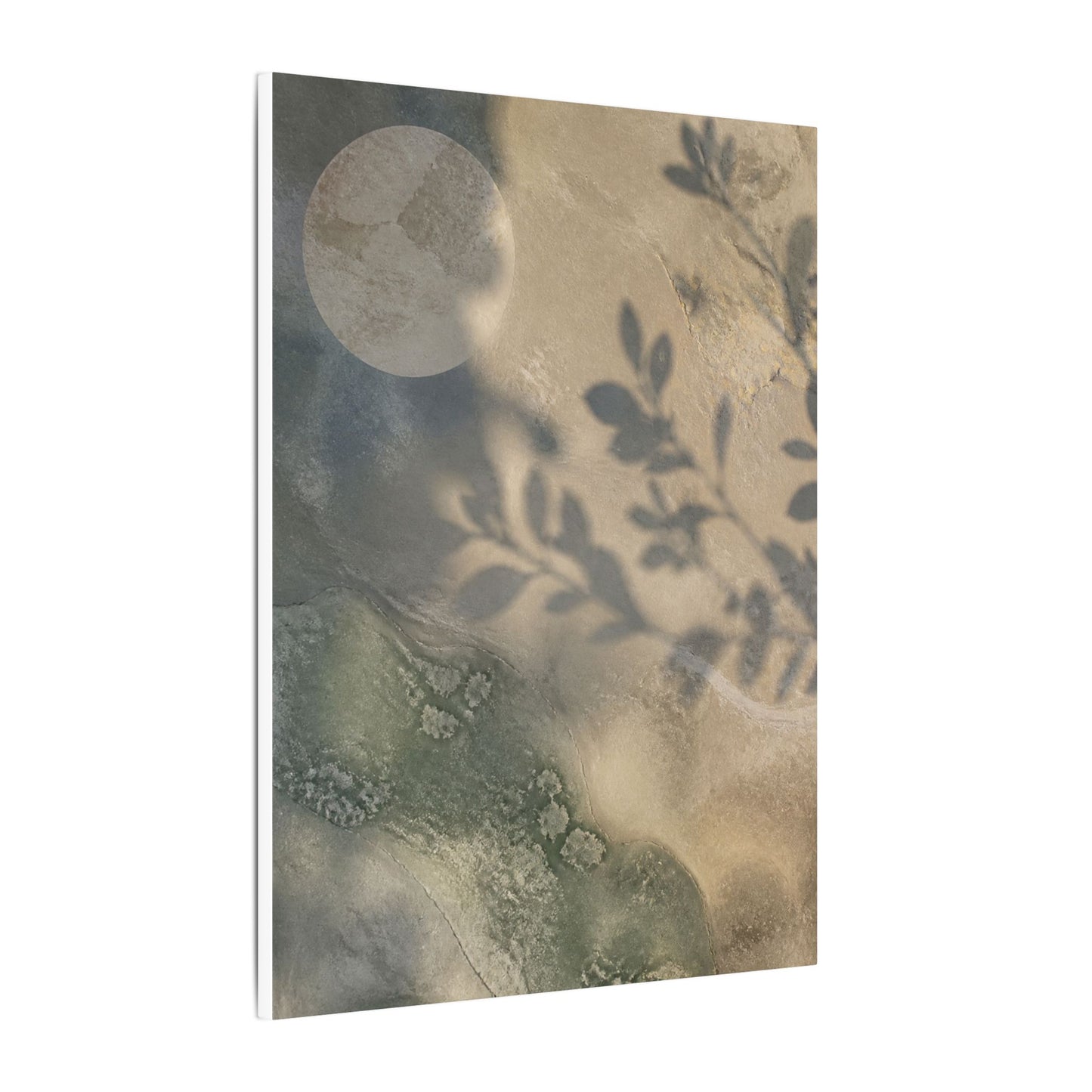Japandi Shadow Play in Moonlight | Texture Canvas Art