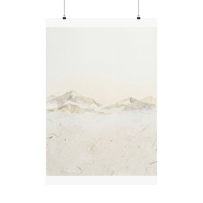 Winter Mountain Mist Texture Wall Art Print | Elegant Decor Art Print