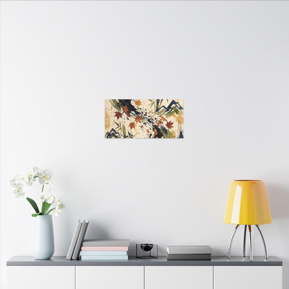 Golden Hour Ink Brushstroke Canvas Art - Zen Shibui