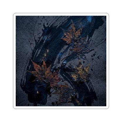 Sophisticated Ink Brushstroke Sticker - Dark Texture Dark Japandi Art Print