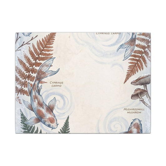 Ma Koi Pond Canvas Art - Cottagecore Herbarium Art Print