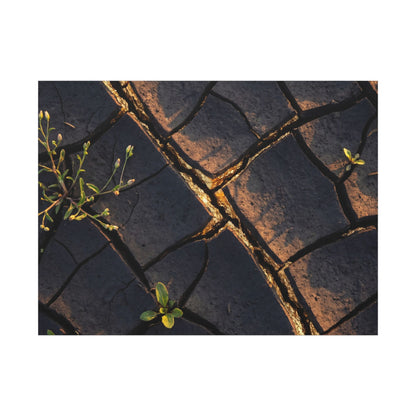 Kintsugi Cracked Earth in Golden Hour | Gold Vein Canvas Art