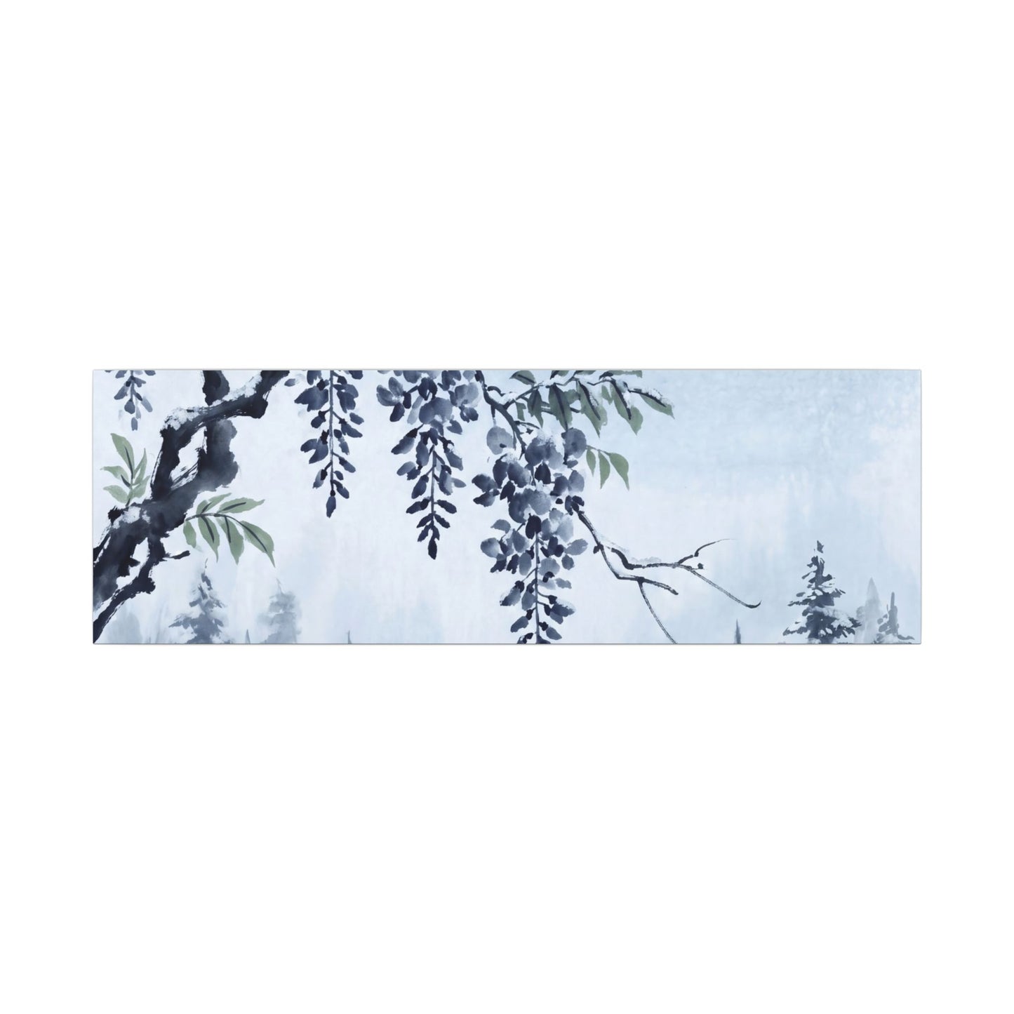 Seijaku Wisteria Canvas Art - Zen Sumi E