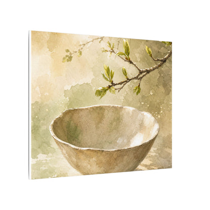Warm Ceramic Bowl Canvas Art - Watercolor Japandi