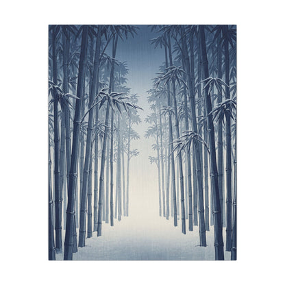 Bamboo Grove Canvas Art | Winter Zen Ukiyo E Inspired Art