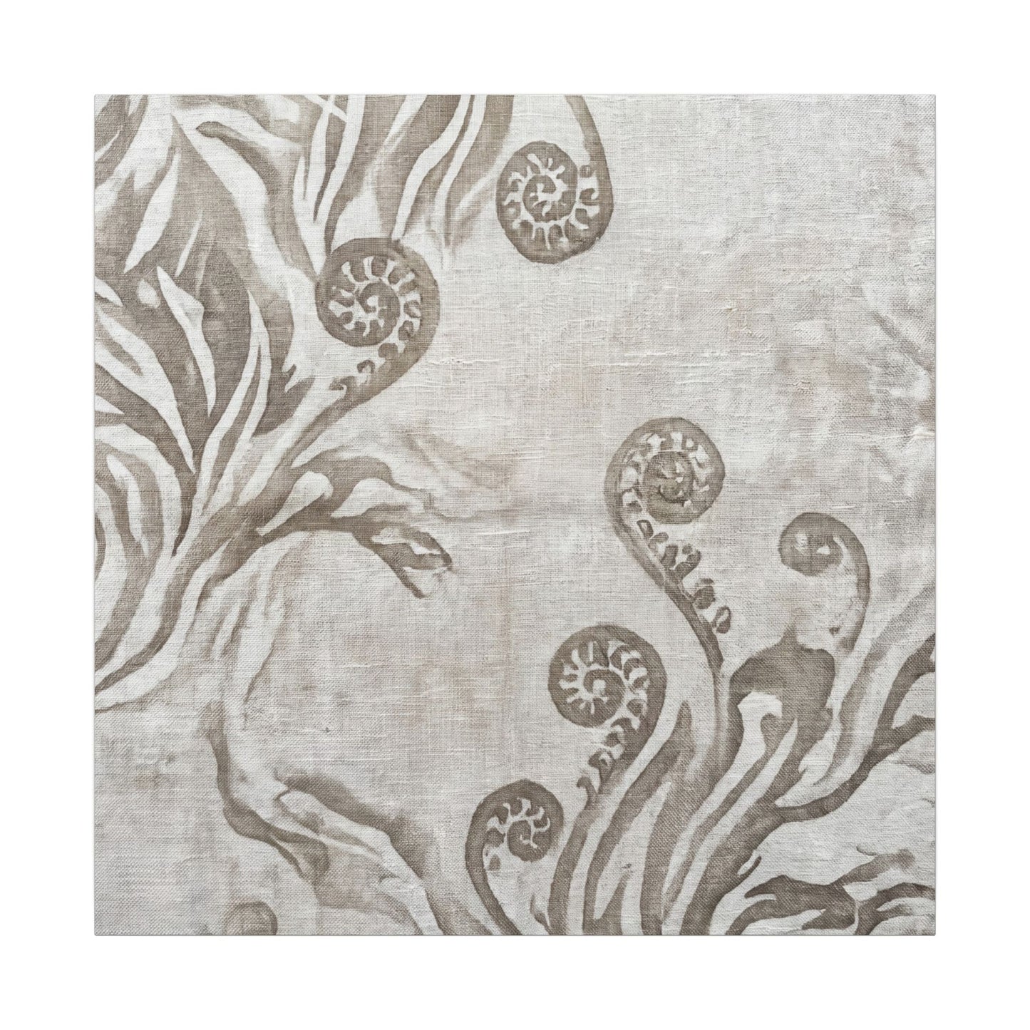Japandi Fern Unfurling in Overcast | Japanese Pattern Canvas Art