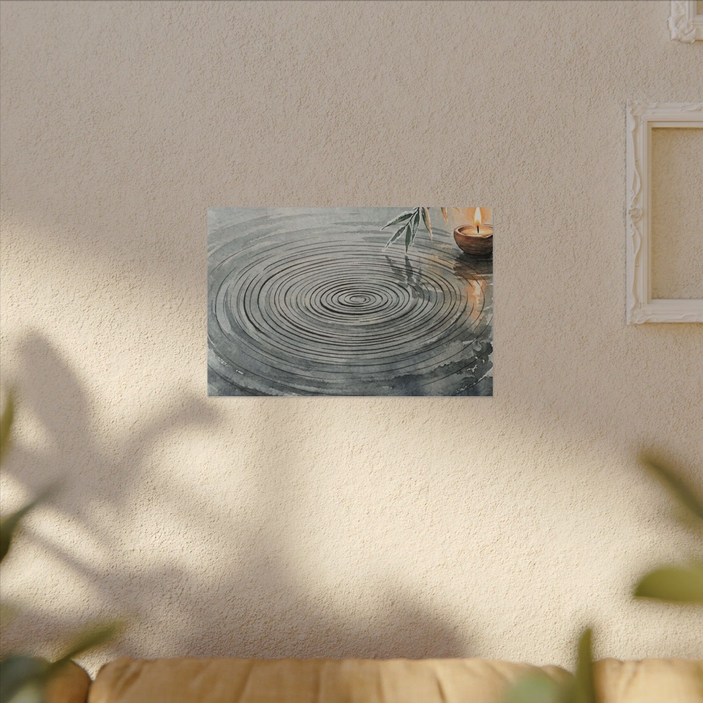 Water Ripple Sumi E Canvas Art | Calm Zen Art