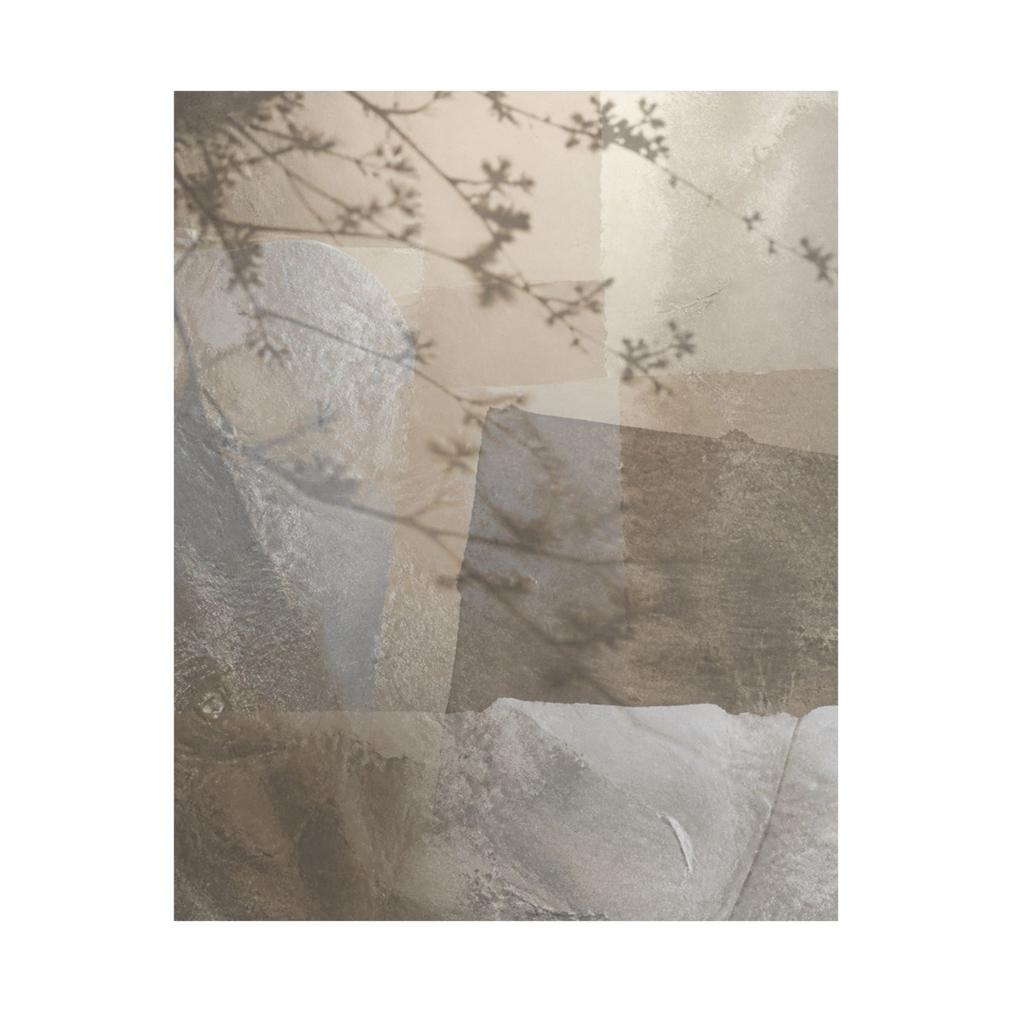 Shadow Play Winter Wall Art Print | Japandi Elegant Design