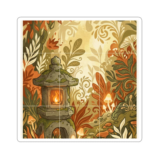 Stone Lantern Sticker | Summer Cottagecore Forest Whimsy Art