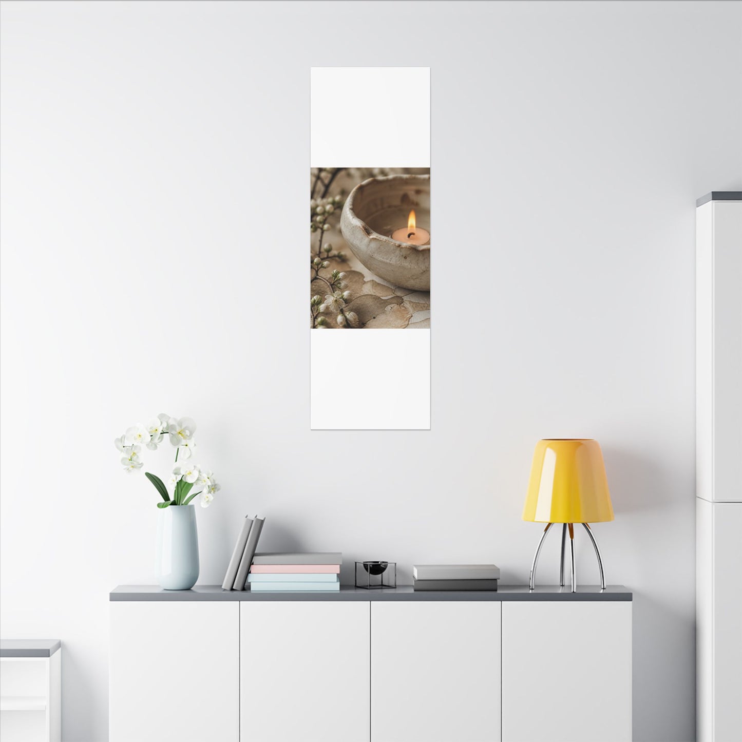 Kanso Ceramic Bowl Canvas Art - Japandi Watercolor