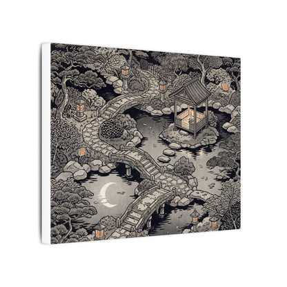 Moonlit Garden Ukiyo E Inspired Canvas Art | Serene Zen Art